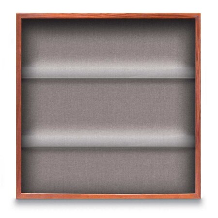 United Visual Products Outdoor Enclosed Combo Board, 48"x36", White Frame/Grey & Cinnabar UVCB4836ODW-GREY-CINNABA